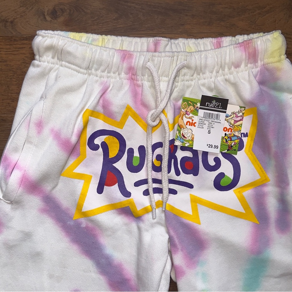 NWT Rue21 Rugrats Tie-Dye Juniors Sweatpants - White